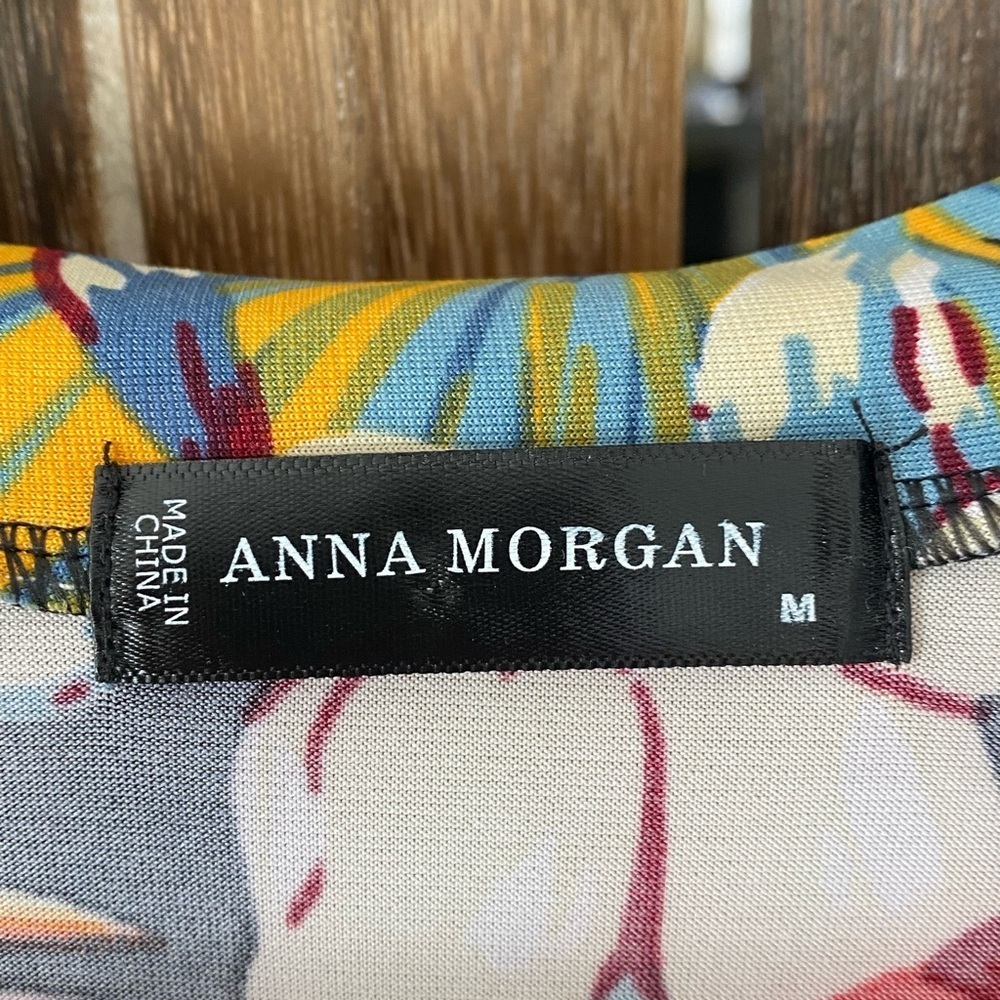 Size Medium Gorgeous Tropical Midi Stretch Waist Floral Black Red Dress - Picture 5 of 9